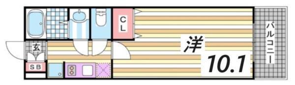 レジディア三宮東 間取り図画像