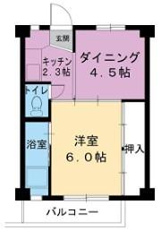 ビレッジハウス今在家２号棟 間取り図画像