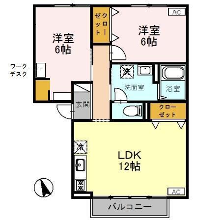 フレマリール八代 B棟 間取り図画像
