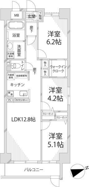 キャッスルコート岩端 間取り図画像
