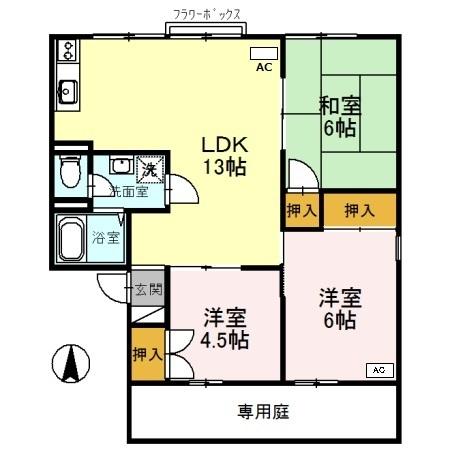 セジュール北八代　Ａ棟 間取り図画像