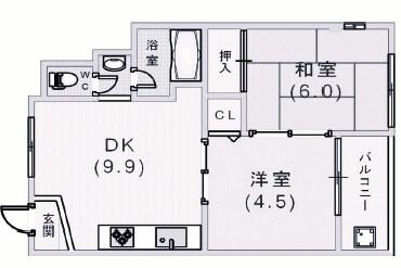 芦屋第一コーポラス 間取り図画像