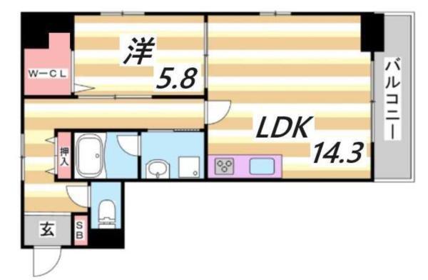 エル・イソベ三宮 間取り図画像