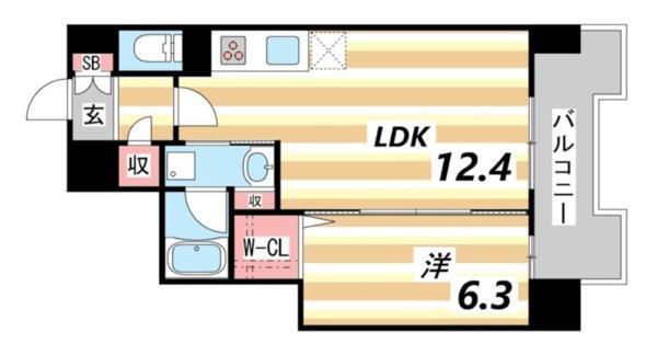 エル・イソベ三宮 間取り図画像