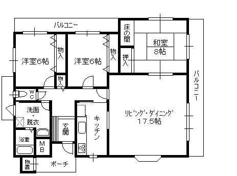 シャルマン屋敷本　１０１号室 間取り図画像