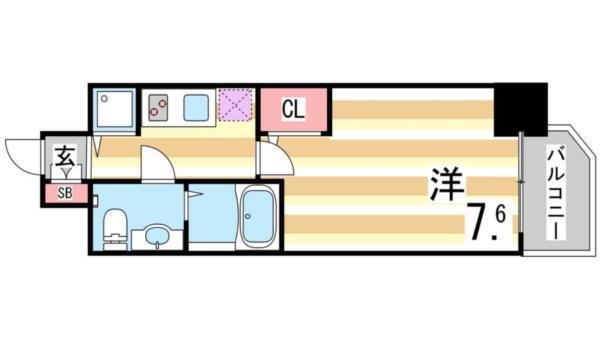 S-RESIDENCE神戸磯上通 間取り図画像
