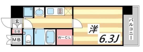 プレミアムコート神戸三宮 間取り図画像