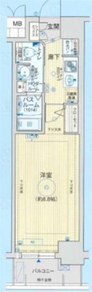 エステムコート神戸ハーバーランド前IVベイライト 間取り図画像