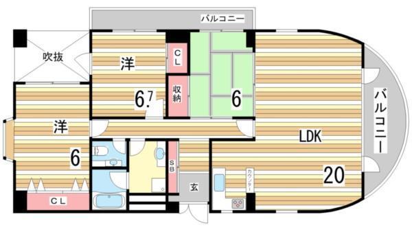 ベルコート芦屋 間取り図画像