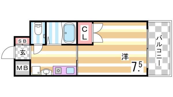 エスポワール三宮パートII 間取り図画像