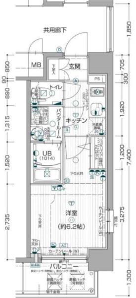 エスリード神戸兵庫駅アクアヴィラ 間取り図画像