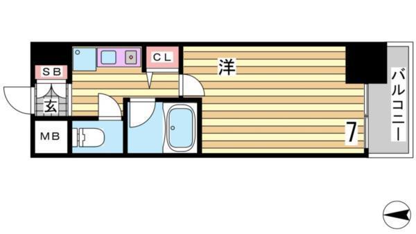 エスリード三宮第3 間取り図画像
