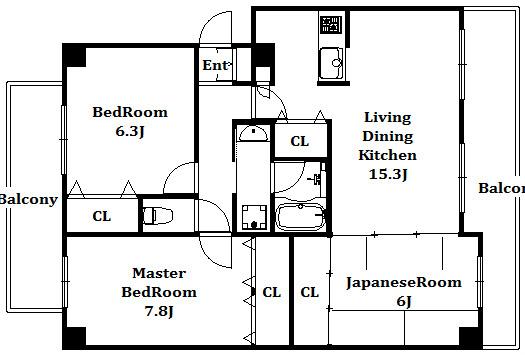 ディオレ新神戸B棟 間取り図画像