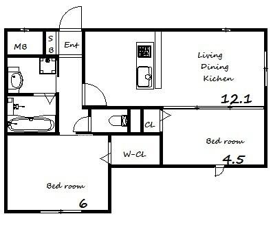 D-room灘北通 間取り図画像