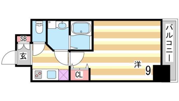 S-RESIDENCE神戸磯上通 間取り図画像