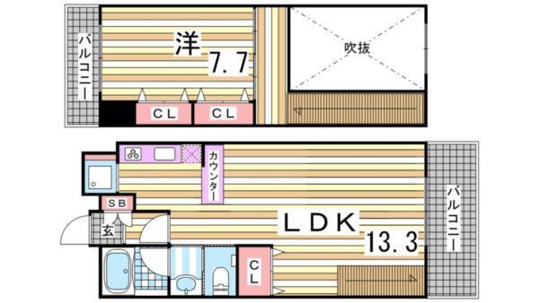 アーバネックス神戸駅前 間取り図画像