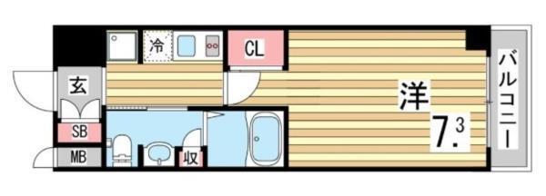 エステムプラザ神戸水木通グランクロス 間取り図画像