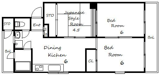芦屋マンション 間取り図画像