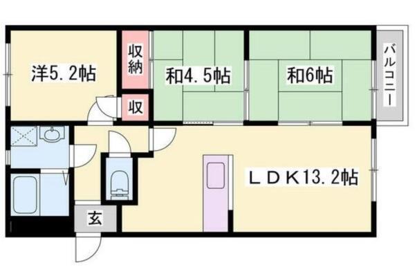 ヴェルドール北平野 間取り図画像