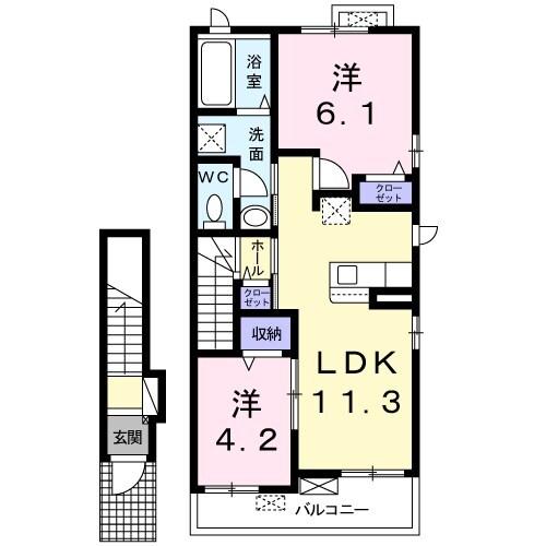エスペランサ中仁野IV 間取り図画像