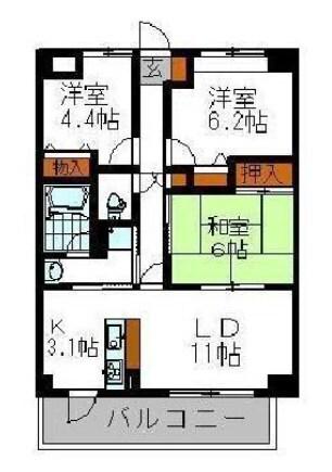シャトー北条 間取り図画像