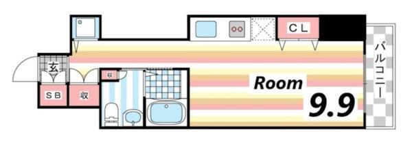 レジディア神戸磯上 間取り図画像