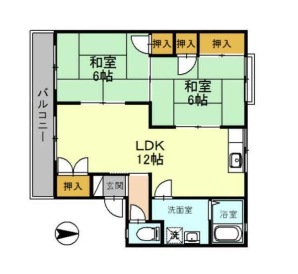 セジュール北八代　B棟 間取り図画像
