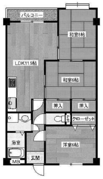 セントラルハイツ 間取り図画像