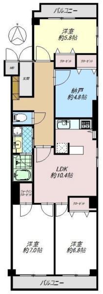 親王塚マンション 間取り図画像
