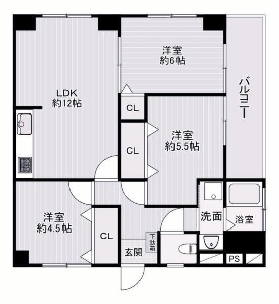 有馬道ハイツ 間取り図画像