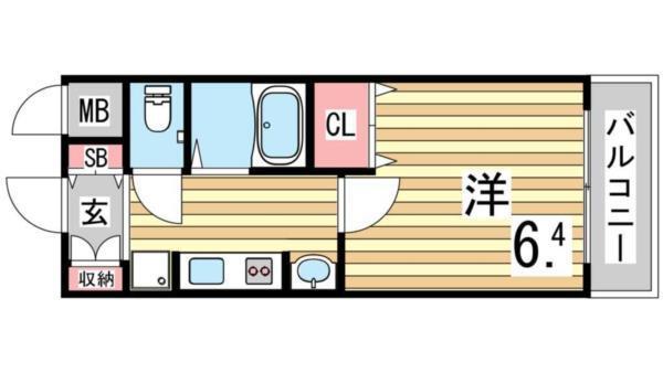 エステムプラザ神戸水木通グランクロス 間取り図画像