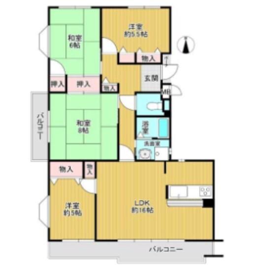 アヴニール鹿の子台6号棟 間取り図画像