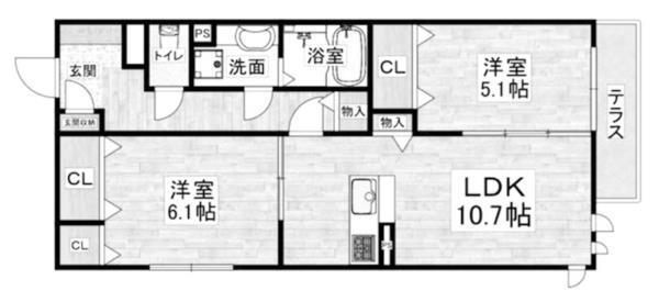 エムライズ材木町 間取り図画像