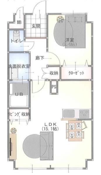 シャトー日東C 間取り図画像