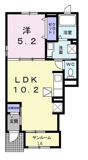 メゾングレーヌ網干新在家Ａ 間取り図画像