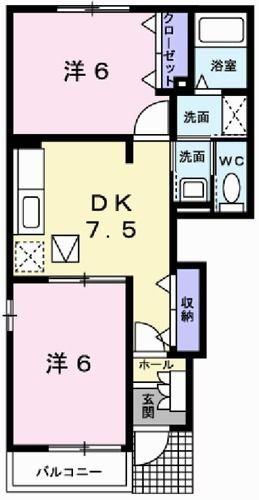 ブルーメ野里A 間取り図画像