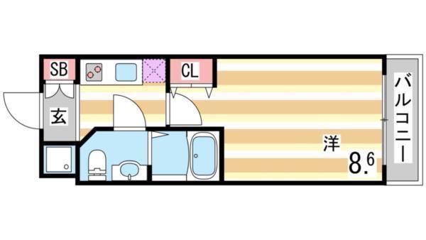 S-RESIDENCE神戸磯上通 間取り図画像