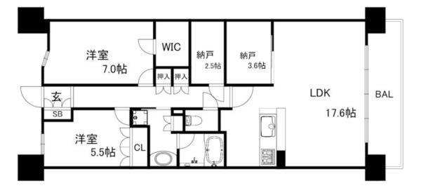 ジオ神戸中山手通 間取り図画像