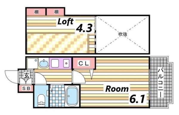 エステムコート三宮駅前ラ・ドゥー 間取り図画像