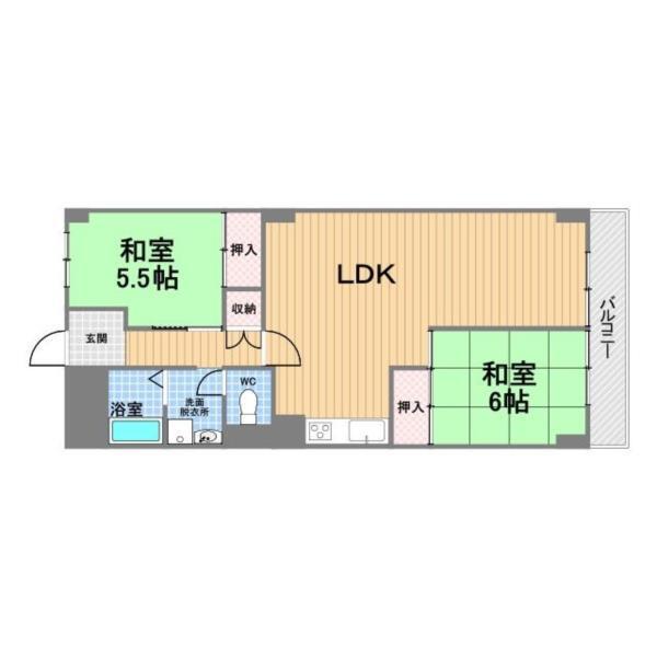 鐘紡夙川台マンション 間取り図画像
