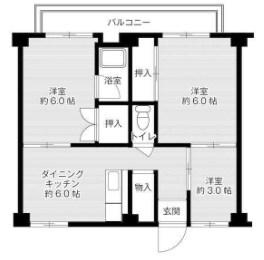 ビレッジハウス東二見6号棟 間取り図画像