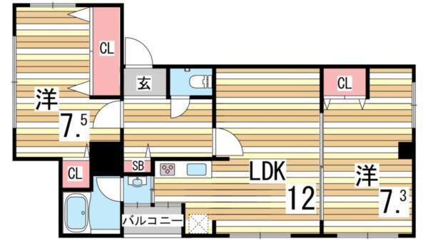 サンビルダー板宿 間取り図画像