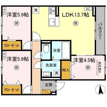 D-KISARIA大和（302） 間取り図画像