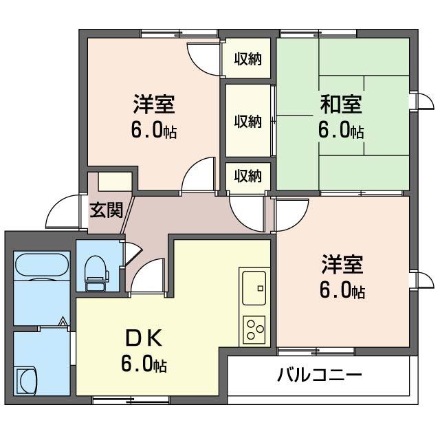 レジデンス八重原A（201） 間取り図画像