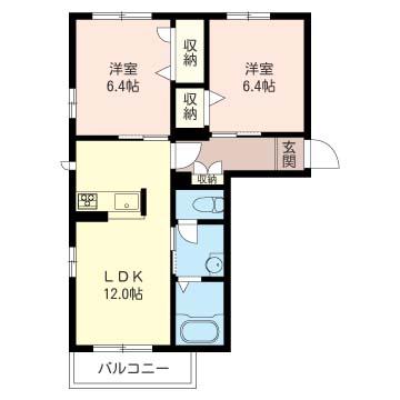 CROWN　HILL　B（103） 間取り図画像