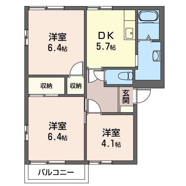 グランドハイツヤマタキ（201） 間取り図画像