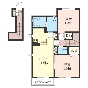 Santier　B（202） 間取り図画像