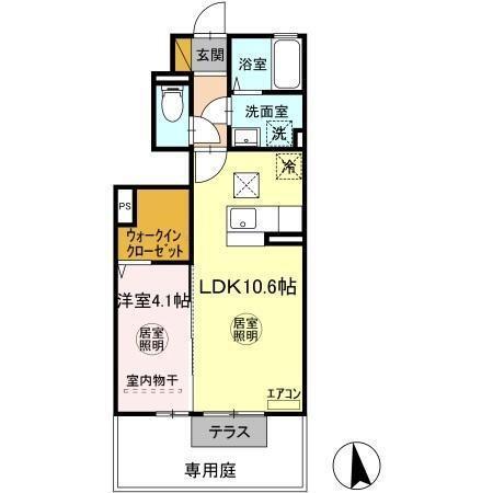 mille graine（ﾐﾙ ｸﾞﾚｰﾇ）　Ｂ（103） 間取り図画像