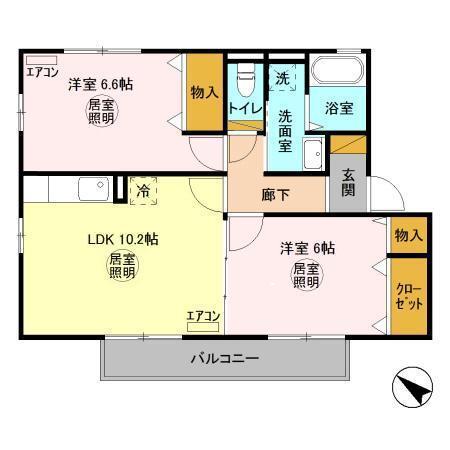 ヴィラ・ボヌール（202） 間取り図画像