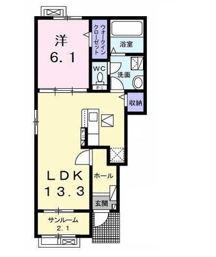 ラヴィエールⅡ（101） 間取り図画像